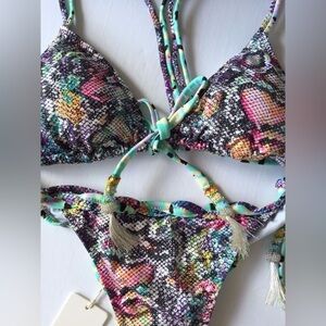 Agua Bendita  python snake print swimsuit set